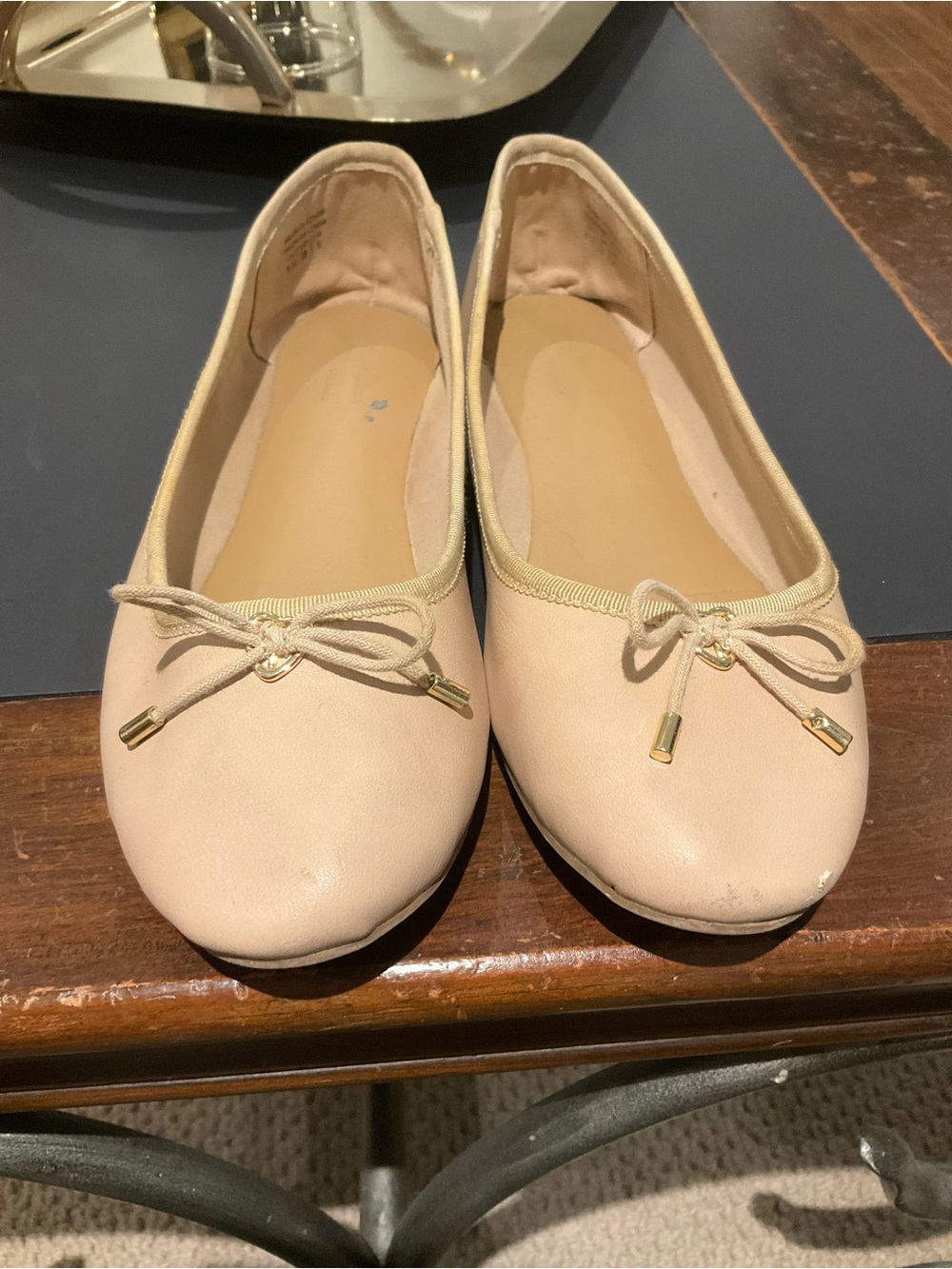 Call It Spring Light Beige Bow Ballet Flats